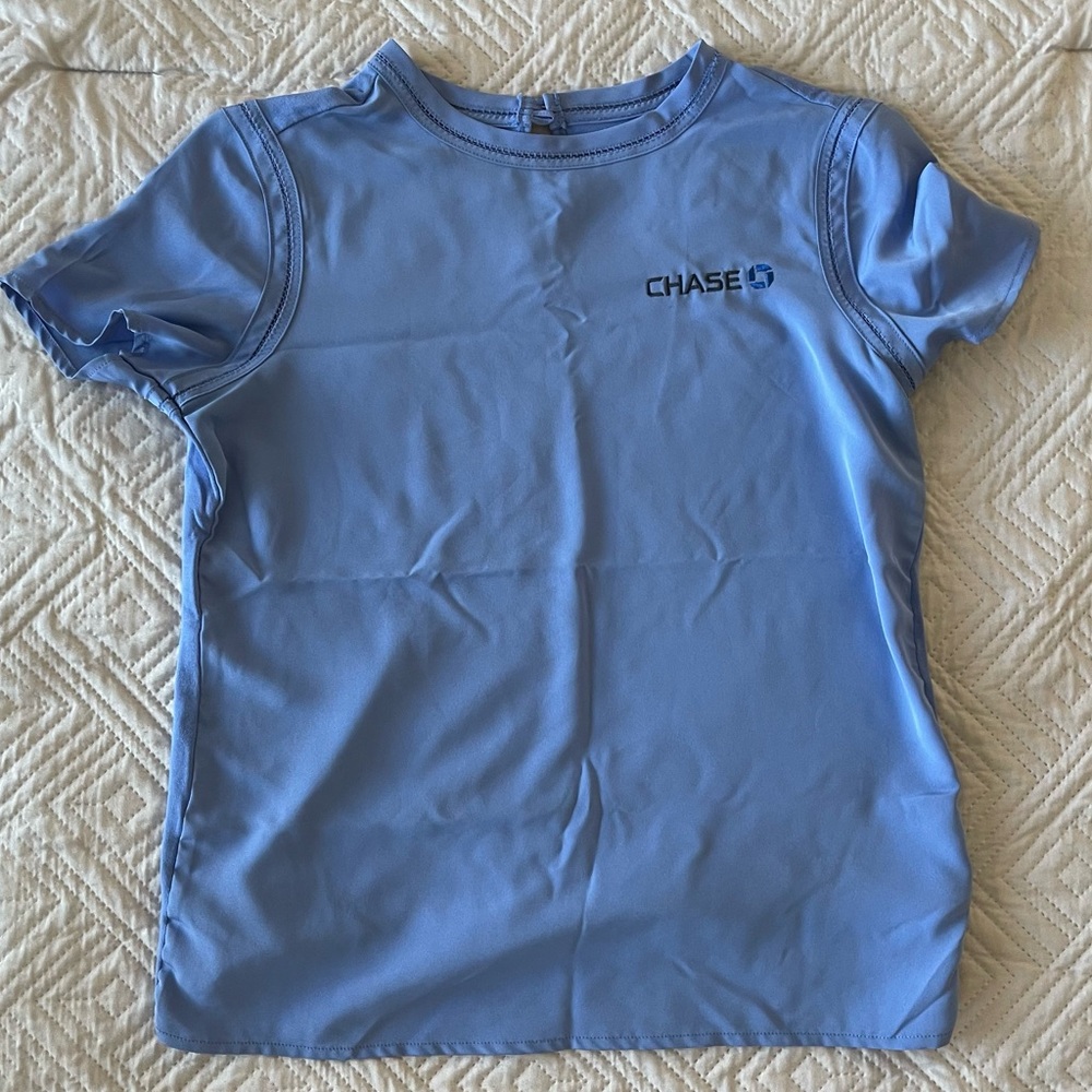 Lands End Chase Bank blue blouse. Size 00